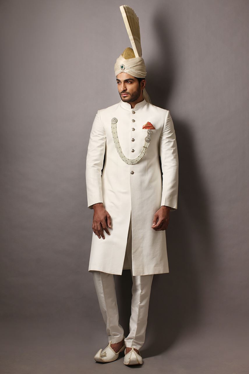 WHITE SNOW SHERWANI