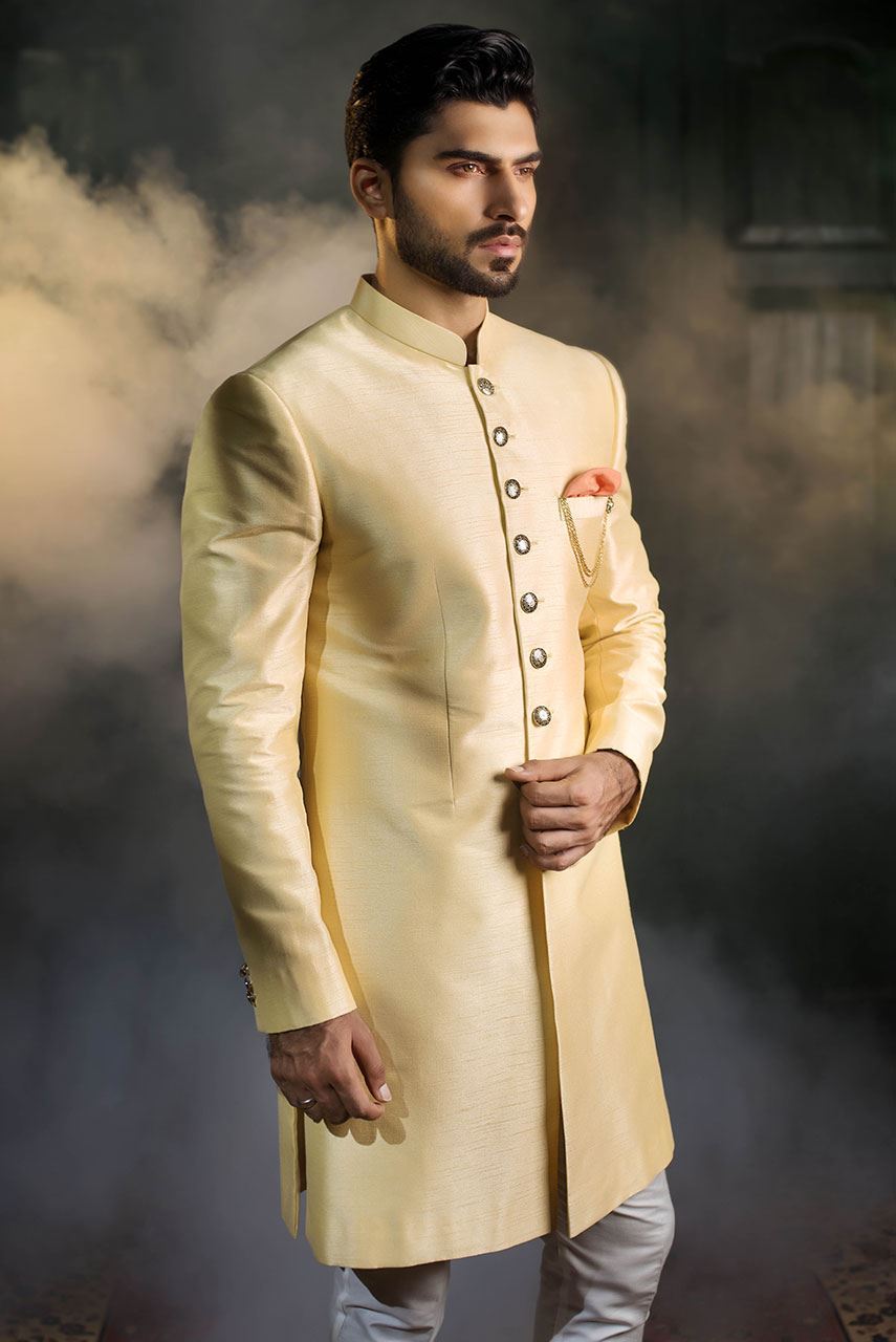 LIGHT GOLD SHERWANI