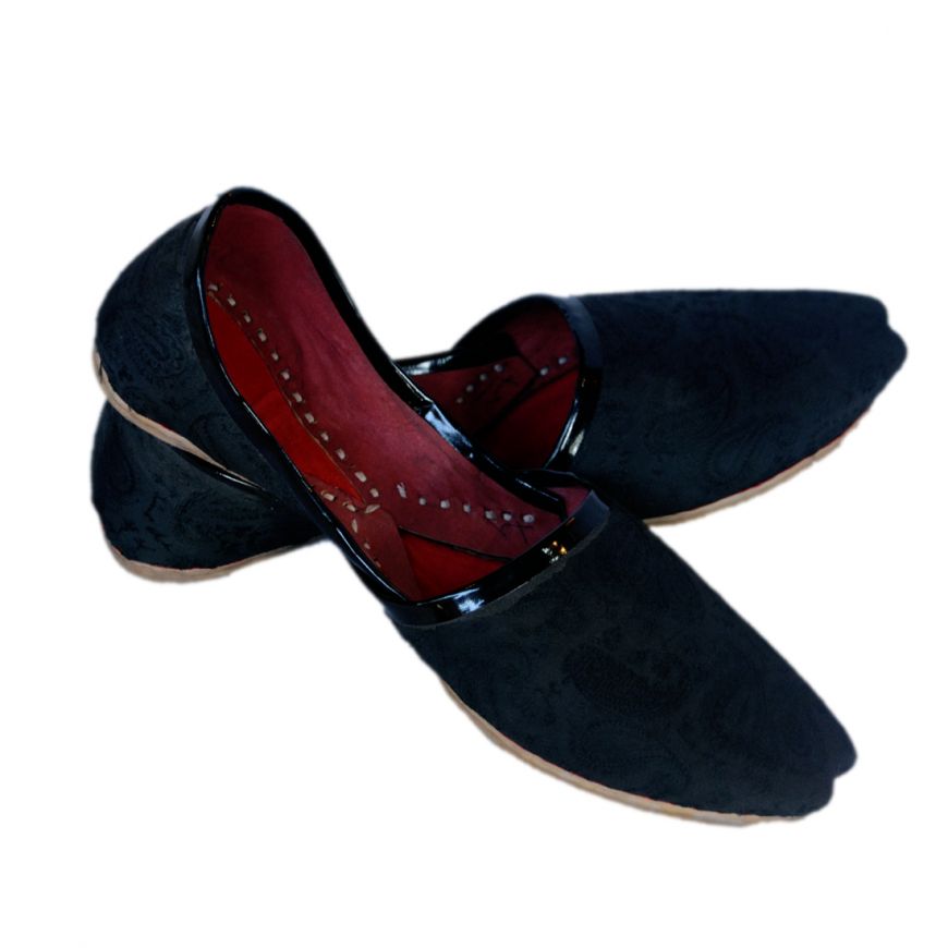 Jamawar-Leather Khussa