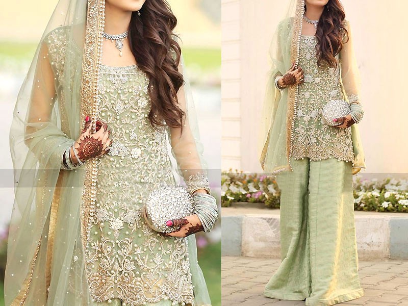 Heavy Embroidered Net Bridal Dress