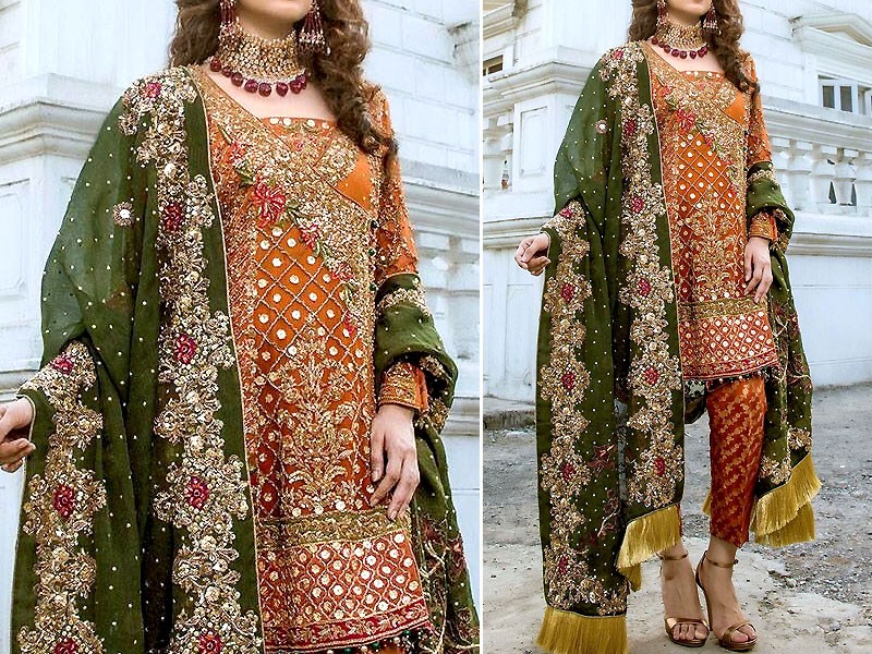 Embroidered Chiffon Bridal Dress